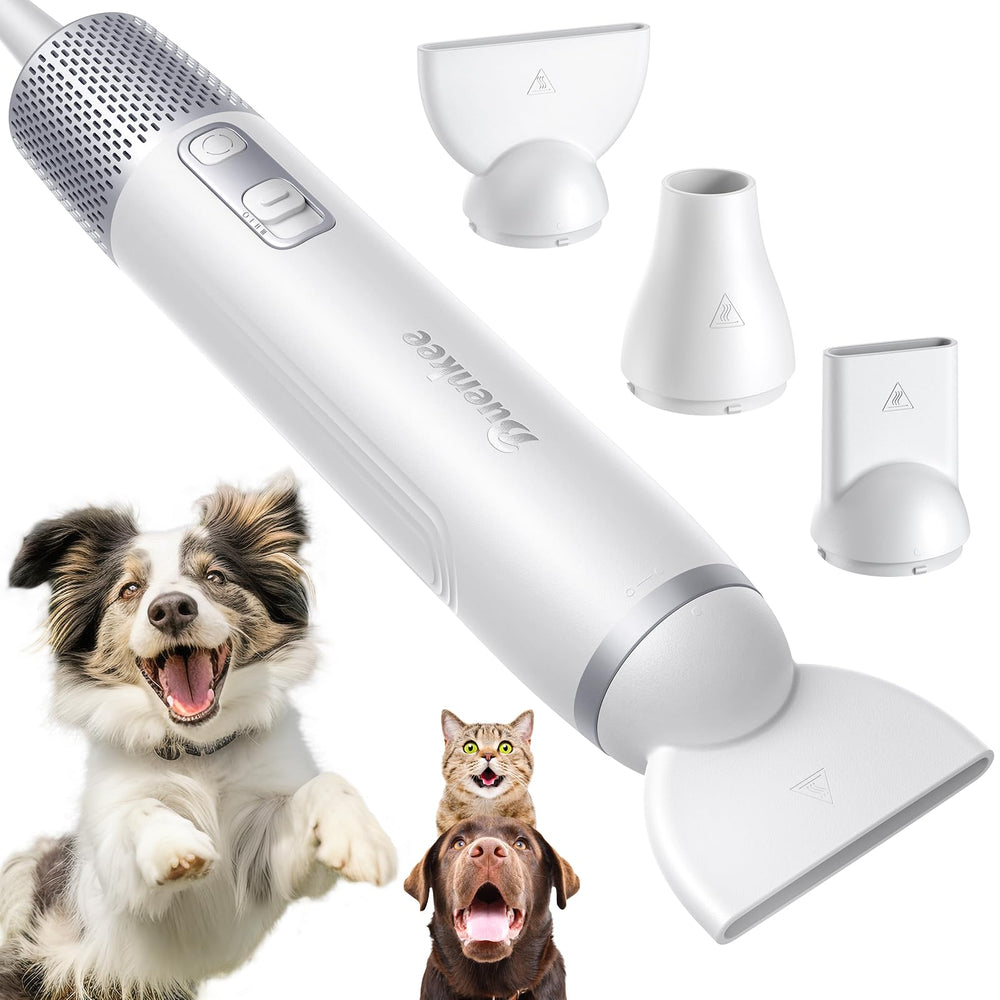 Buenkee dog dryer handheld front view, compact design for quick home grooming sessions