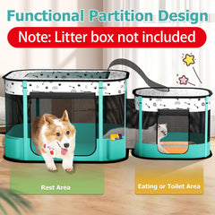 BUFOR portable cat playpen assembled setup ready for indoor use