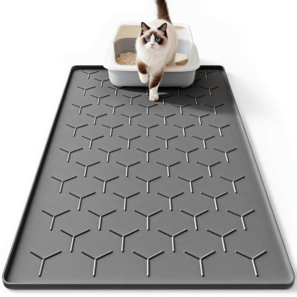 Bulkniu Litter Mat wide view shows large 22x34 coverage for litter control.
