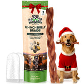 Bully Bark Naturals 12-inch braided bully stick for powerful chewers