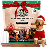 Bully Bark Naturals thin 6-inch bully stick packshot, a daily chew for dogs' dental well-being