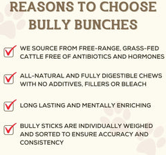 Bully Bunches free-range beef image highlights single-ingredient beef chews from ethically sourced cattle.