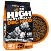 Bully Max dry dog food 5lb bag front showcases premium formula for muscle support.