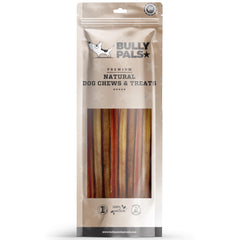 BULLY PALS 12-inch bully stick pack showing a long-lasting, tasty chew.