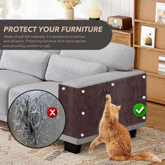 BumaiGo cat-scratching-mat self-adhesive-back demonstrates easy, residue-free installation