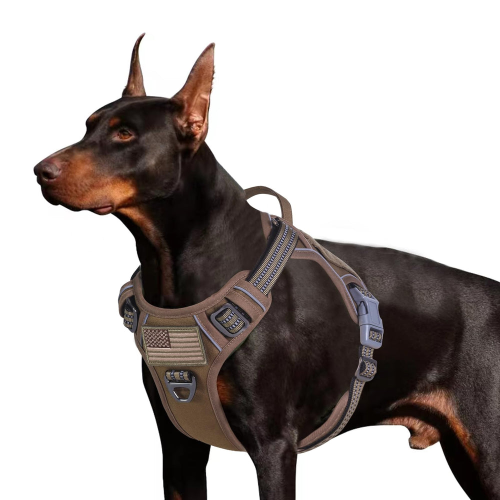 BUMBIN Tactical large dog harness with no-pull design for calmer walks.