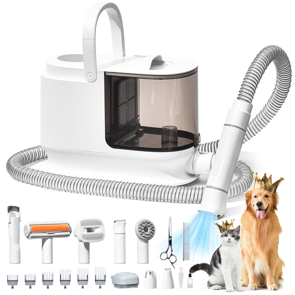 Bunfly dog grooming kit main unit with strong suction for quick fur pickup.