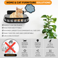 BUOGA cat wall shelves side view highlights FSC birch wood and durable finish