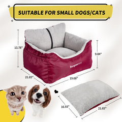 BurgeonNest booster-seat with storage pockets keeps pet essentials organized on trips