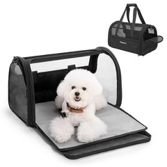 BurgeonNest soft-sided carrier under-seat for airline travel and cabin comfort