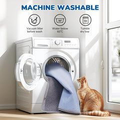 BurgeonNest cat litter mat waterproof non-slip bottom keeps floors dry and prevents shifting.