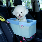 BurgeonNest center-console dog seat installed in car for secure travel