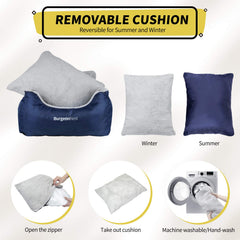 BurgeonNest dog car seat blue adjustable belts for snug fit