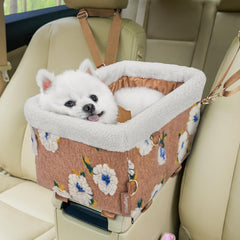 BurgeonNest dog car seat with metal frame provides secure travel for small dogs on long trips.