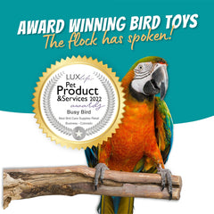 Busy Bird stainless steel spinner for macaws delivers active play and coordination.