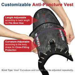 BUVUB dog protection vest side fit highlighting adjustable features for a snug, personalized fit.