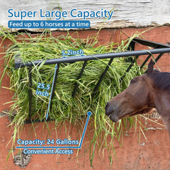 BUYYAH hay feeder 24-gallon capacity enables longer feeding intervals.
