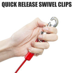 BV dog tie out cable quick-release swivels facilitate easy setup and release.