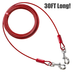 BV dog tie out cable reflective safety cover improves visibility at night.