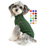 Bwealthest dog sweater back view shows cozy turtleneck knit for chilly outdoor strolls.