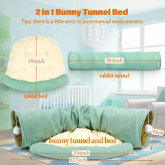 BWOGUE Bunny Tunnel Bed collapsible-fold shows portable setup for travel and quick storage.