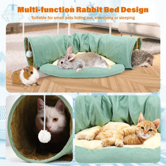BWOGUE Bunny Tunnel Bed open-hideout demonstrates a comfy retreat for small pets.