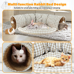BWOGUE Bunny Tunnel Bed crafted in soft suede fabric for cozy lounging.