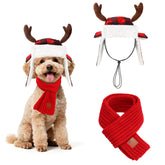 BWOGUE Christmas antler dog hat with upstanding antlers for festive photo moments.