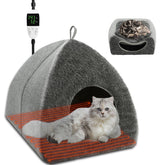 BWOGUE indoor heated cat bed front view for a warm resting spot
