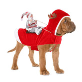 BWOGUE Santa Dog Costume front view shows festive styling for holiday photos