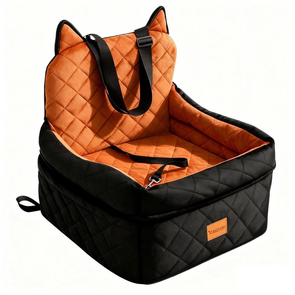 CABZOON dog car seat elevated-boost provides clear view for small dogs on trips.