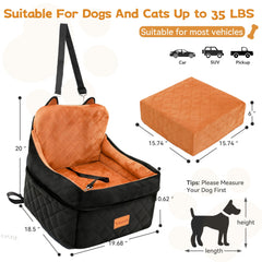 CABZOON dog car seat washable-removable-cover makes cleaning quick after adventures.