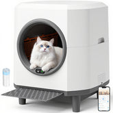 CABZOON self-cleaning litter box front view for multi-cat homes—efficient and modern design
