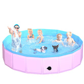 CACSPS foldable dog pool open-setup image showing quick setup for outdoor play.
