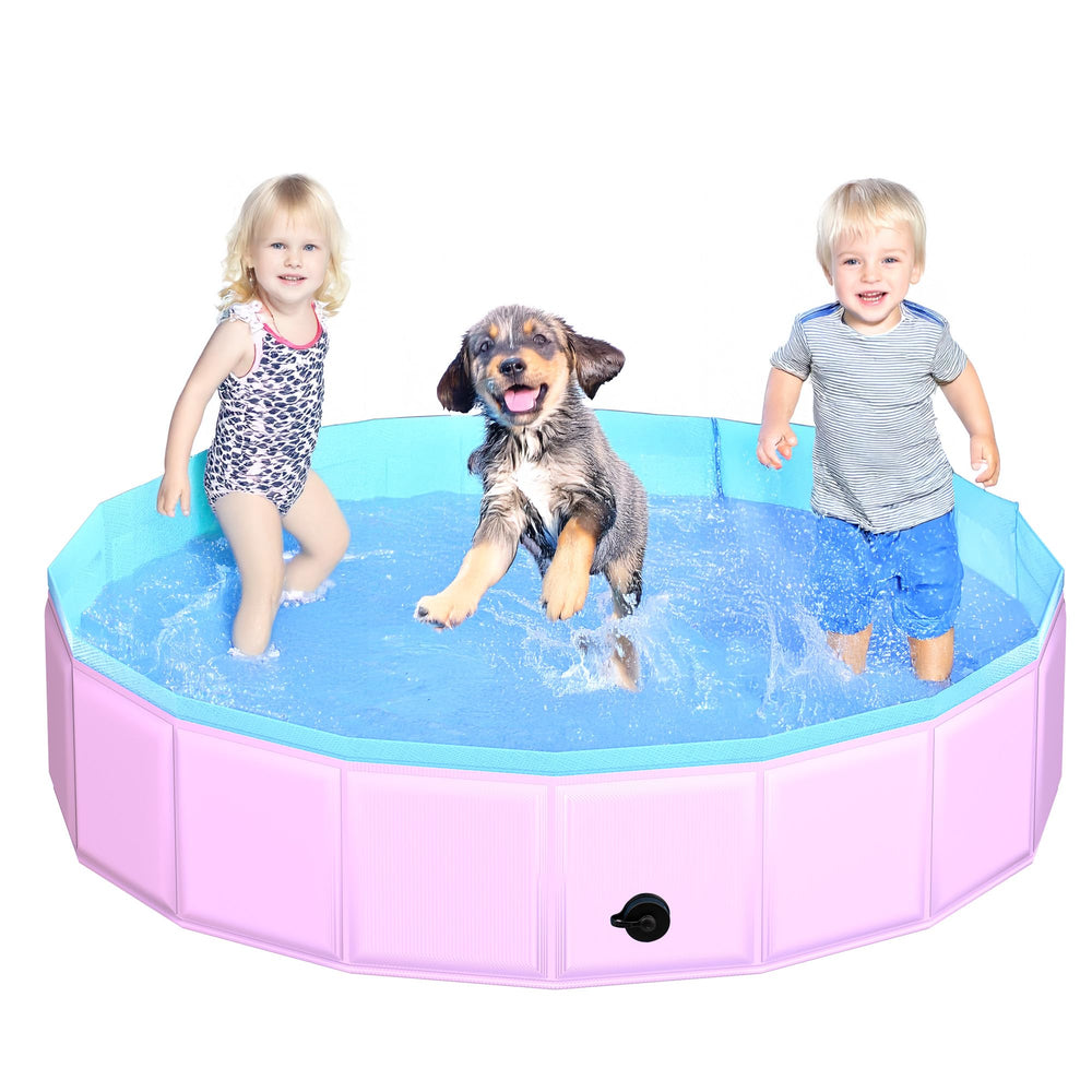 CACSPS foldable dog pool unfolded for quick outdoor setup and splash-ready fun