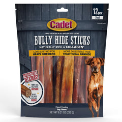 Cadet Bully Hide Sticks packaging view highlights value pack for small dogs