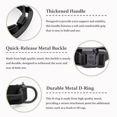 CADONO tactical collar with control handle in use during walking or training.