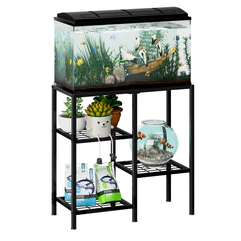 CADUKE aquarium stand top view shows 20-gallon stability and metal construction