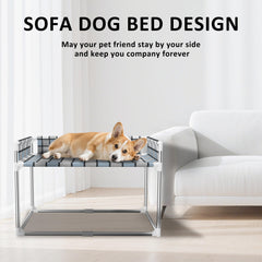 Caghash bed with u-shape-guardrail provides gentle support and keeps pets safely snug.