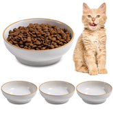 Caigmo cat bowl pack 3 white top view for clean feeding