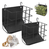 CAIQINLI 2PCS rabbit hay feeder metal frame setup keeps the feeder secure to the cage.