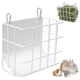CAIQINLI rabbit hay feeder—heavy-duty metal frame for durable feeding