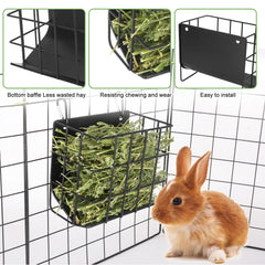 CAIQINLI rabbit hay feeder sloping interior design guides hay forward.