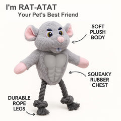 Calibonbon Muscle Mouse toy features soft plush with reinforced stitching for daily use