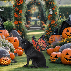 California Costumes Calico Monarch dog medium measurements help ensure a secure, comfy fit.