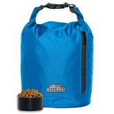 Callieco dog food travel bag with roll-top closure keeps kibble secure on adventures.