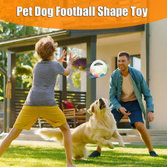 Calming Ball with Handle squeaker detail for instant dog attention during fetch.