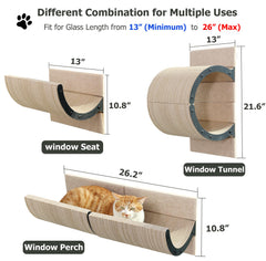 Caloreduce Cat Window Perch PET felt surface for soft paw comfort
