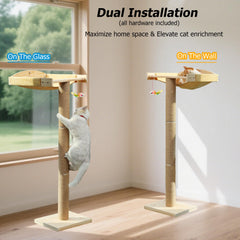 Caloreduce cat window perch features a sturdy pine wood frame for durability.