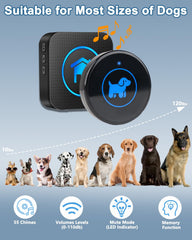 Cangecit dog door bell wall mount illustrating quick, tool-free installation for convenient potty signaling.